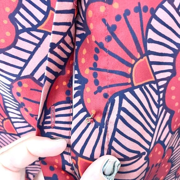 Alexis Nicolette Blooming Batwing-Sleeve Blouse Red Size M - Picture 3 of 9